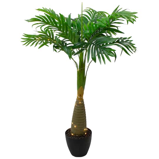 38&#x22; LED Lighted Potted Artificial Palm Plant